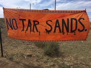 No Tar Sands Strip Mining Banner